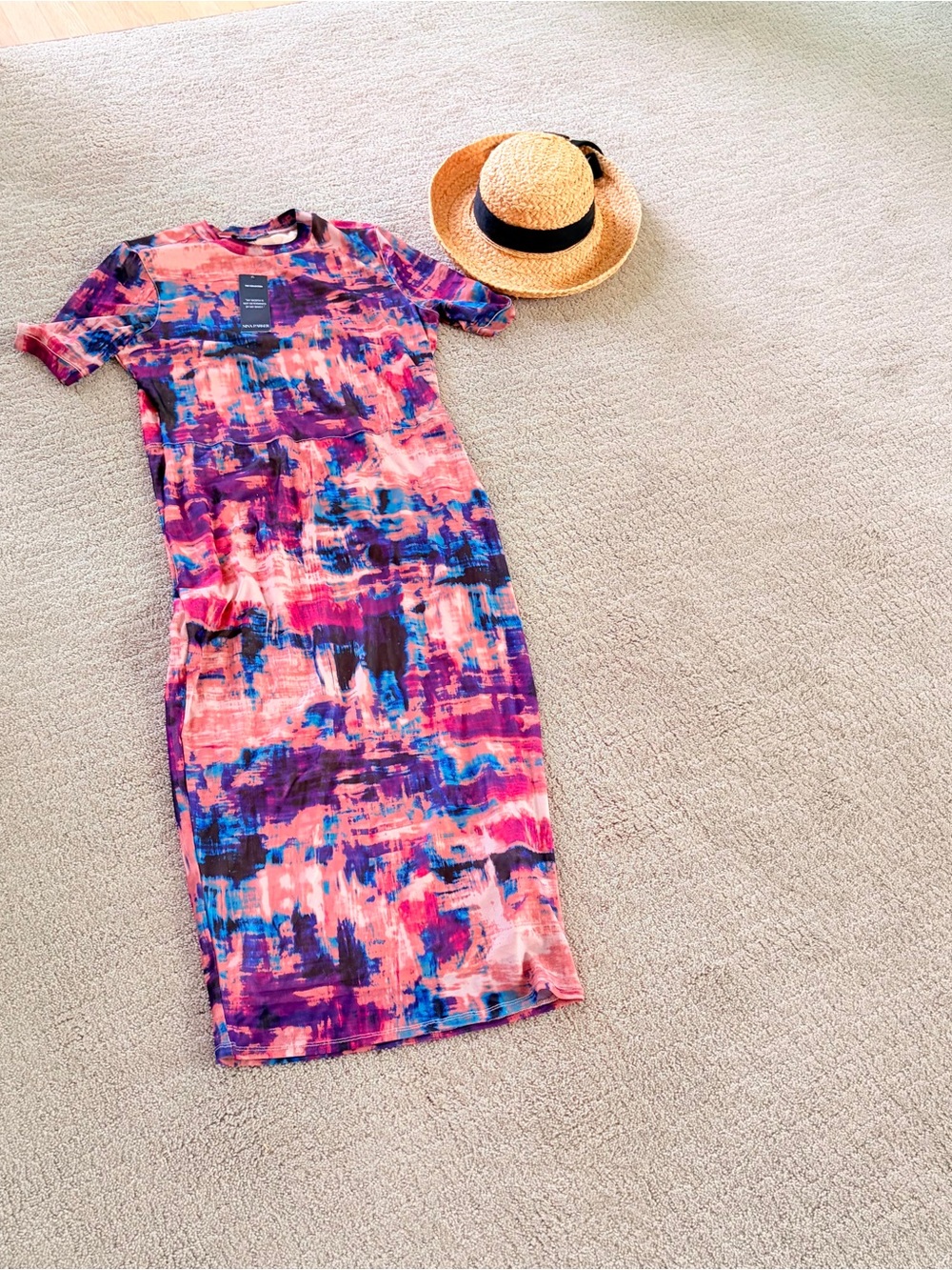 Parker Multicolor Abstract Maxi Dress in Pink, Purple & Blue